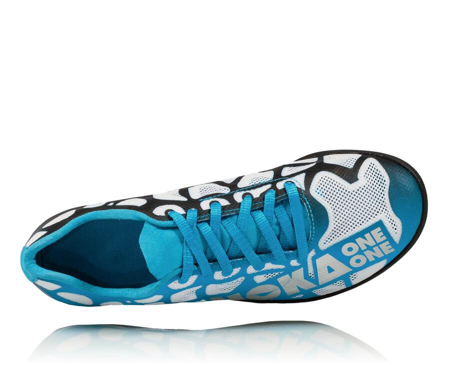 Hoka One One Spikes Womens White/Blue - Rocket X - 16750PDUW